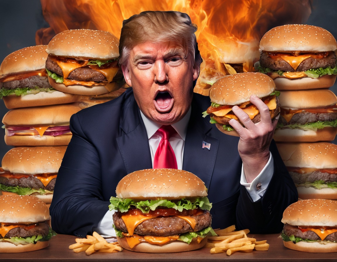 donald trump, burgers, junk food, funny, eating contest, trump, donaldtrump