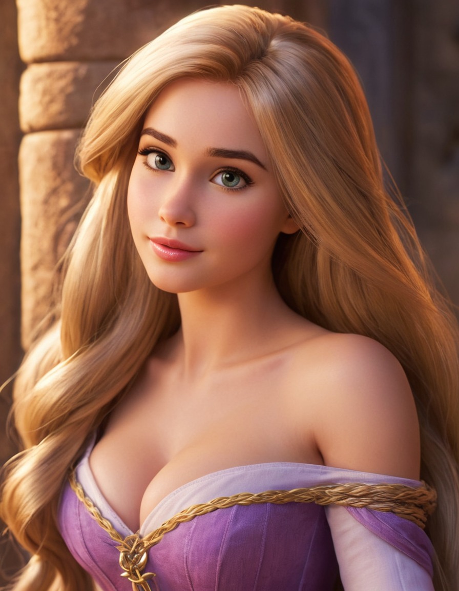 rapunzel, tangled, disney, fairytale, long hair, transformation, beauty