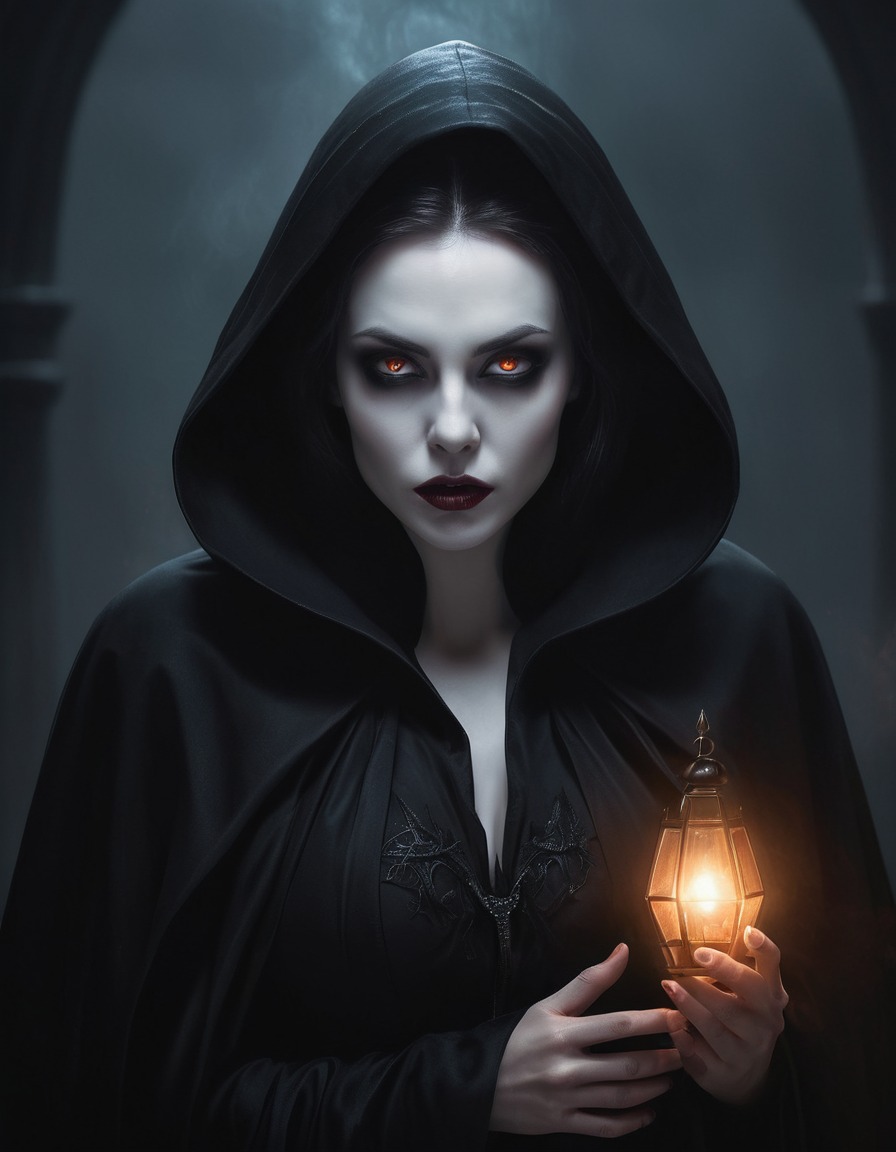 vampire, haunting, beauty, supernatural, cloak, eyes, otherworldly, gothic, underground, dark