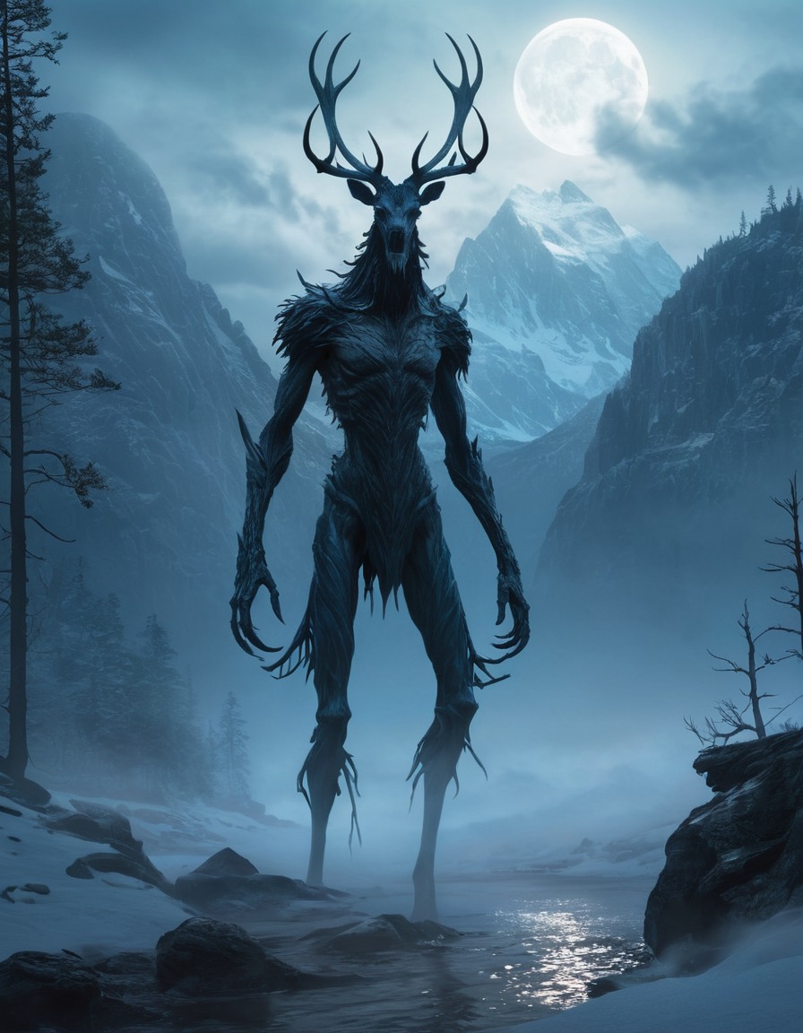 landscape, majestic, wendigo, horror