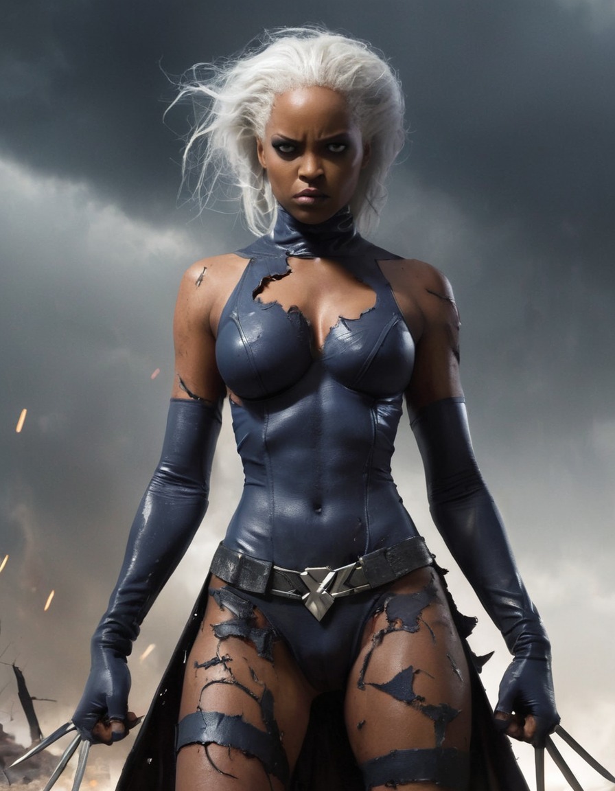 storm, x-men, superhero, confident, battle aftermath