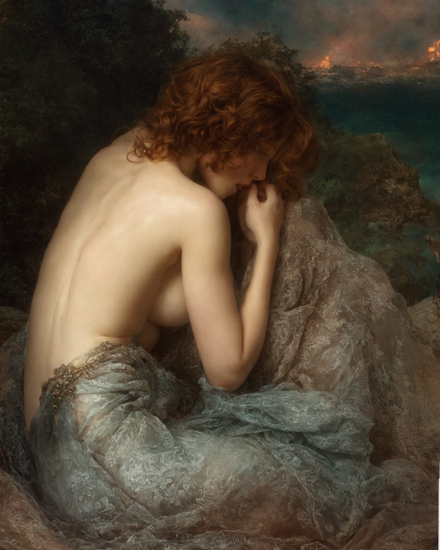 louis loeb, art, painting, art history, american art, mythology, mermaid, siren