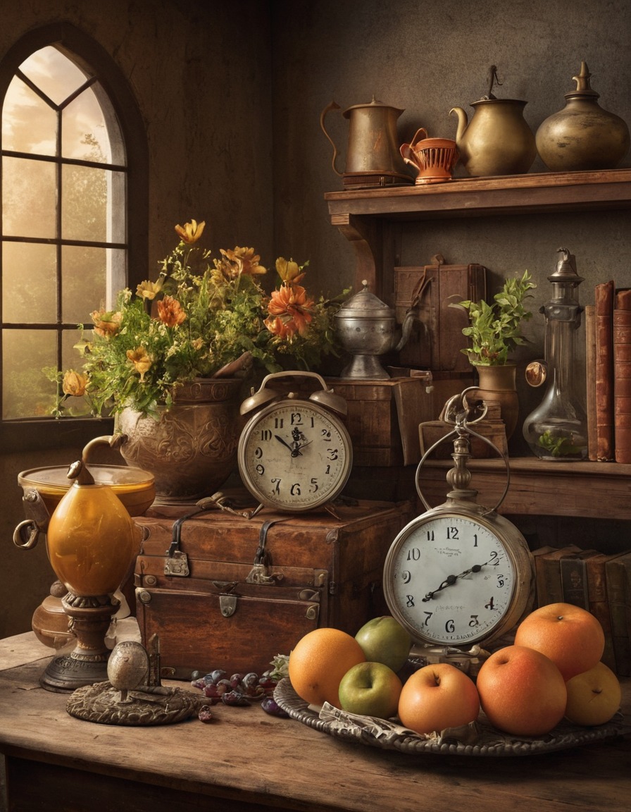 vintage, still life, composition, objects