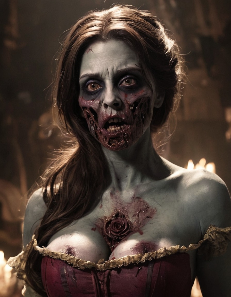 zombie, belle (beauty and the beast), horror, fantasy, undead, fictional character, disney