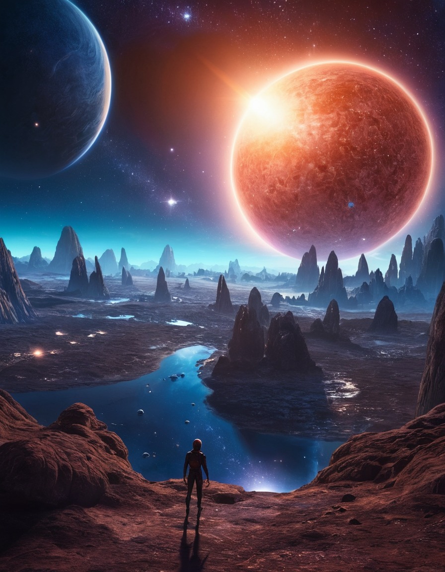 alien world, distant star, celestial bodies, outer space, space, stars