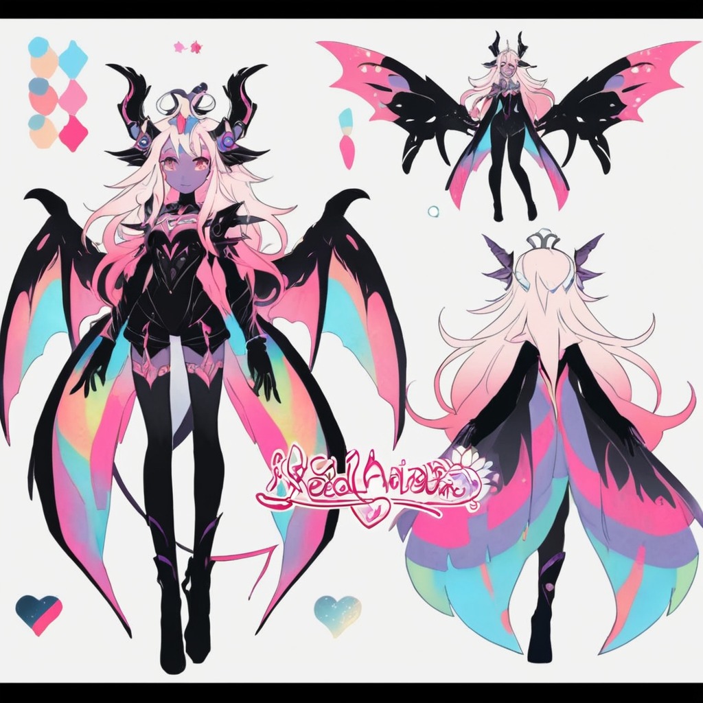 digitalart, closedspecies, sale, referencesheet, adoptableauction, adoptablesopen, adoptable, characterdesign, anime, beautifulgirl, demon, dragon, neon, rainbow, wings, cheapadoptables, pointadoptables, cheapadopts, cheappointadopts, hazbinhotel, hazbinhoteloc, hazbinhoteladopt, hazbinhoteladoptables