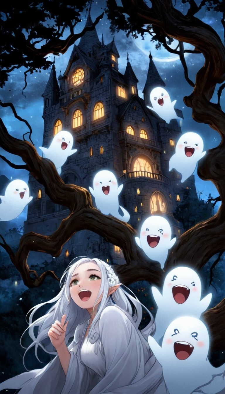 anime, magic, ghost, spooky, animegirl, halloween, horror, animedrawing, gigglingghosts