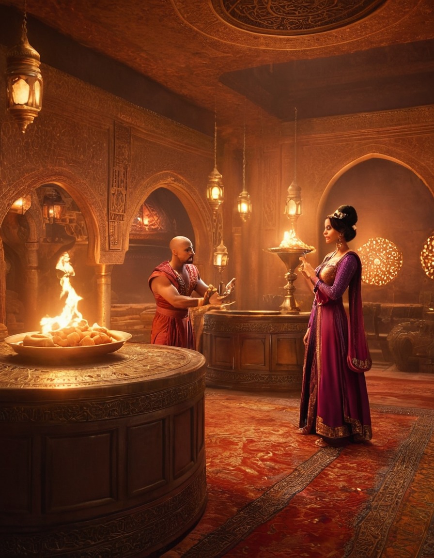 aladdin (2019), disney, live-action, fantasy, beautiful scene, film adaptation, musical