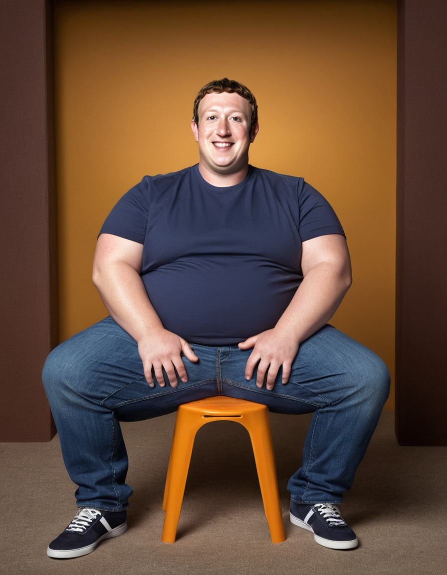 mark zuckerberg, zuckerberg, overweight, exaggerated, comical, chair, humor, fat