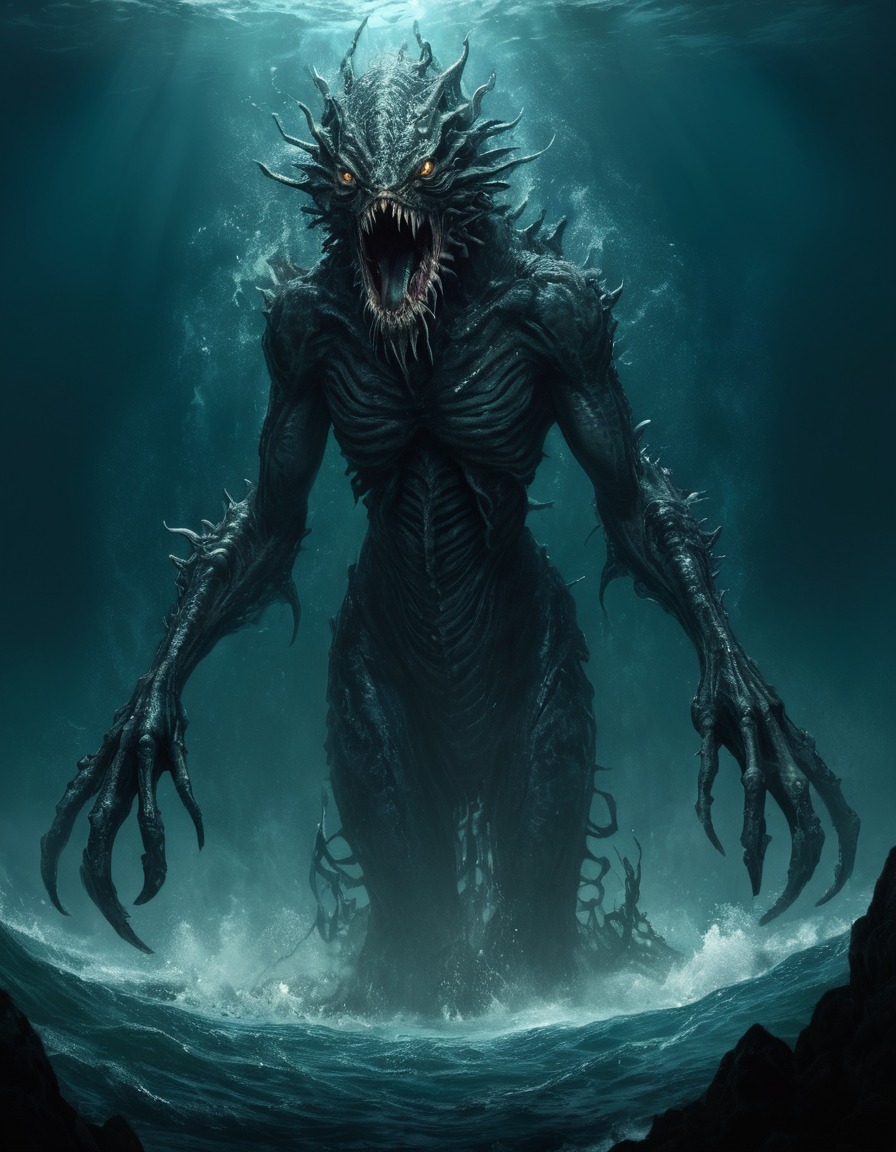 water sprites, sea monster, mythology, legend, fantasy, creature, ocean