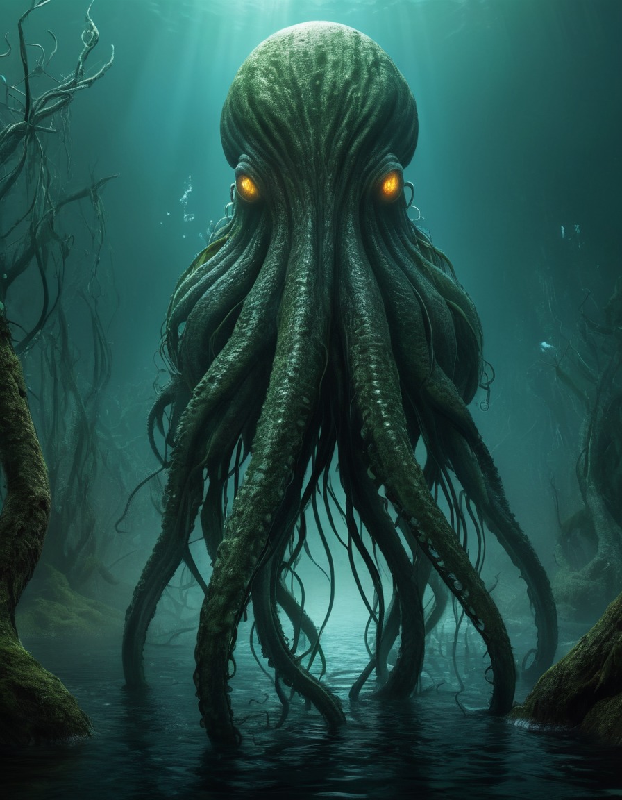 monster, tentacles, swamp, horror, lovecraft, howard lovecraft