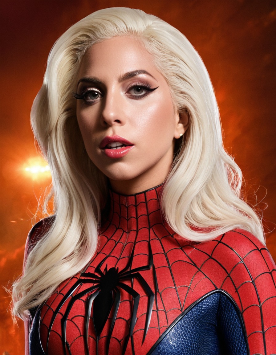 lady gaga, spiderman, musician, entertainer, pop culture, superhero, crossover