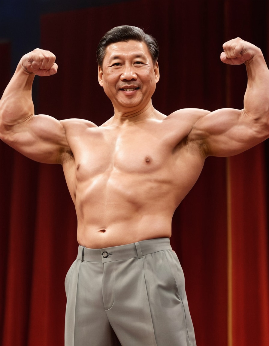 xi jinping, china, president, bodybuilding, muscles, competition