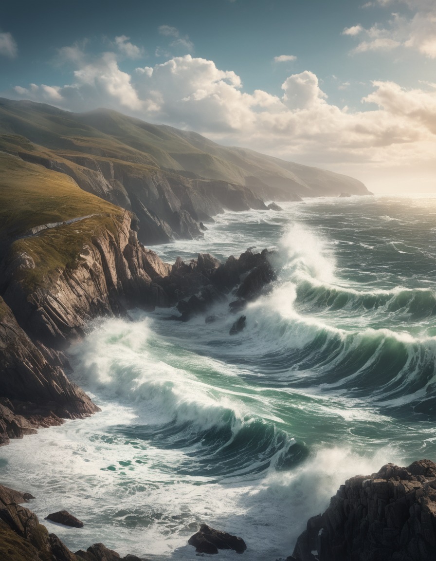 nature, ocean, waves, power, coastline