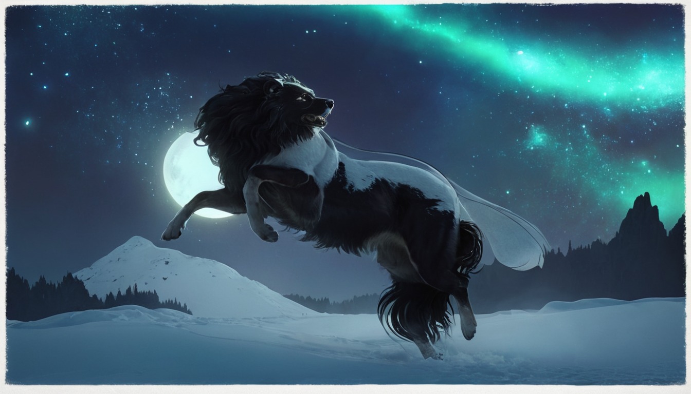 horse, horseart, horsedrawing, lights, magic, magical, mythology, night, nordic, norse, wolf, horseartwork