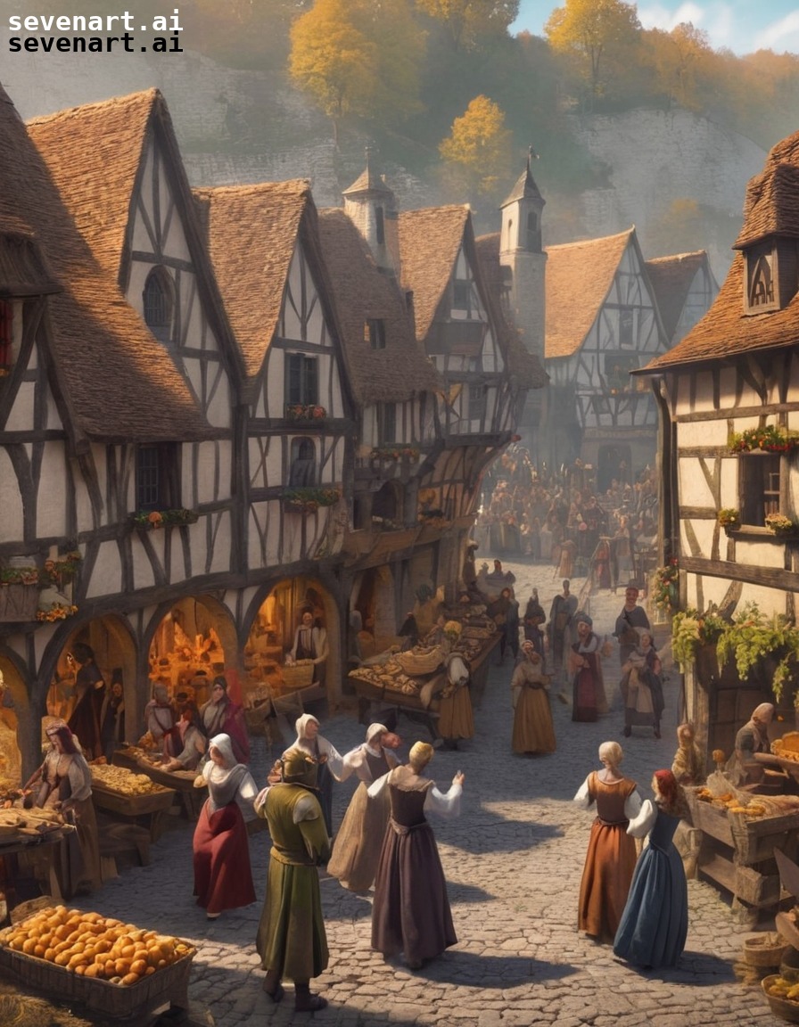 medieval, village, harvest festival, celebration, music, middle ages