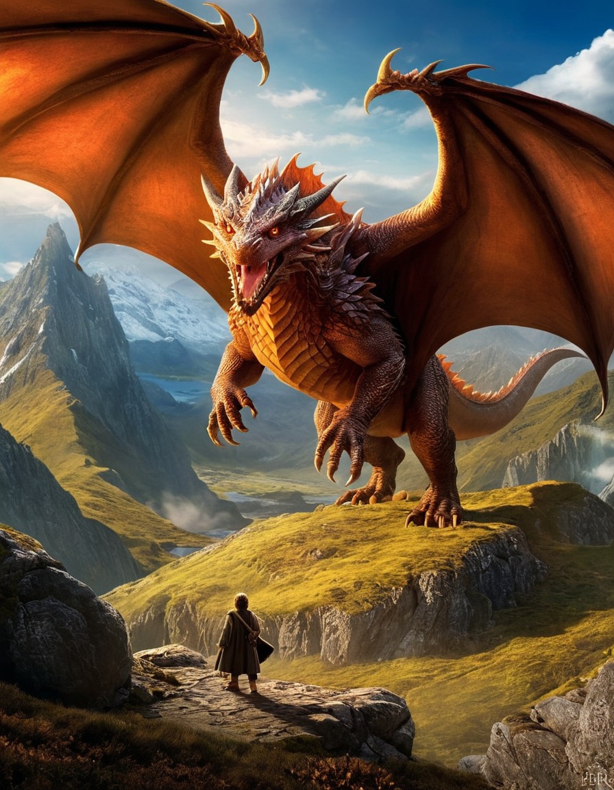 the hobbit, bilbo baggins, smaug, lonely mountain, fantasy, books