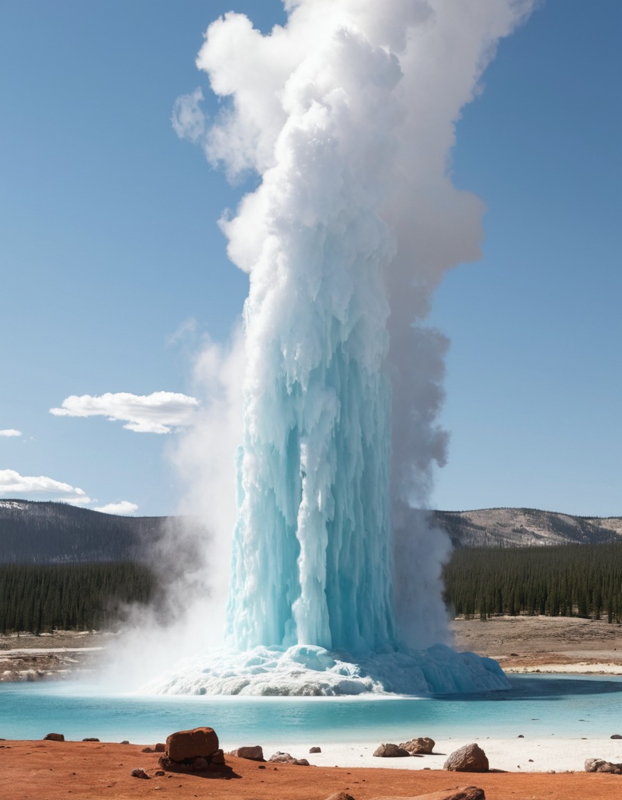 nature, geyser, beautiful, natural beauty, thermal features, yellowstone national park