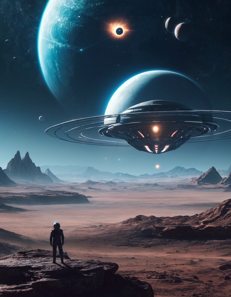 alien, civilization, spacecraft, planetary alignment, observation, space, stars