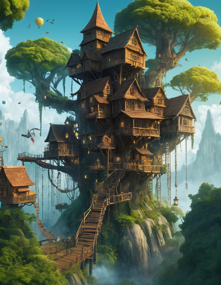 treehouse, village, magical, mystical, community, fantastic