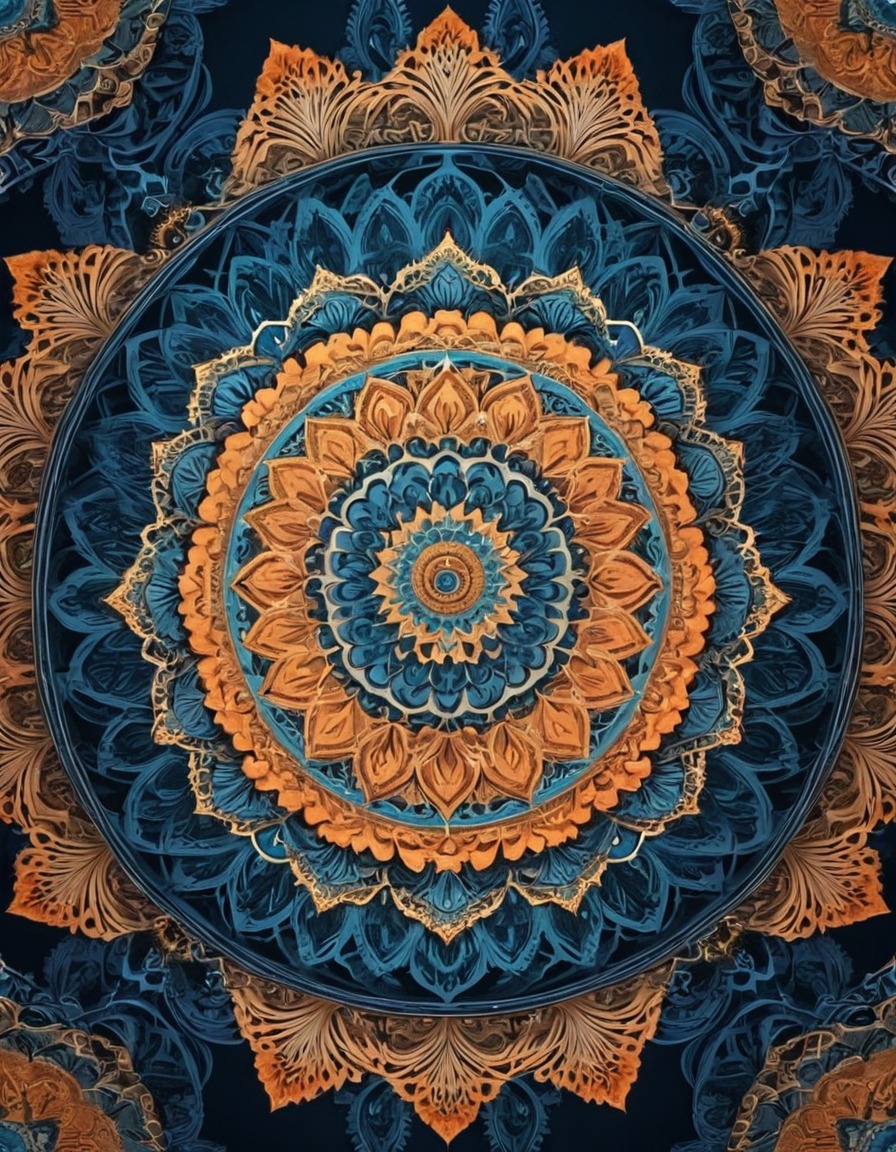 mandala, design, intricate, symmetrical