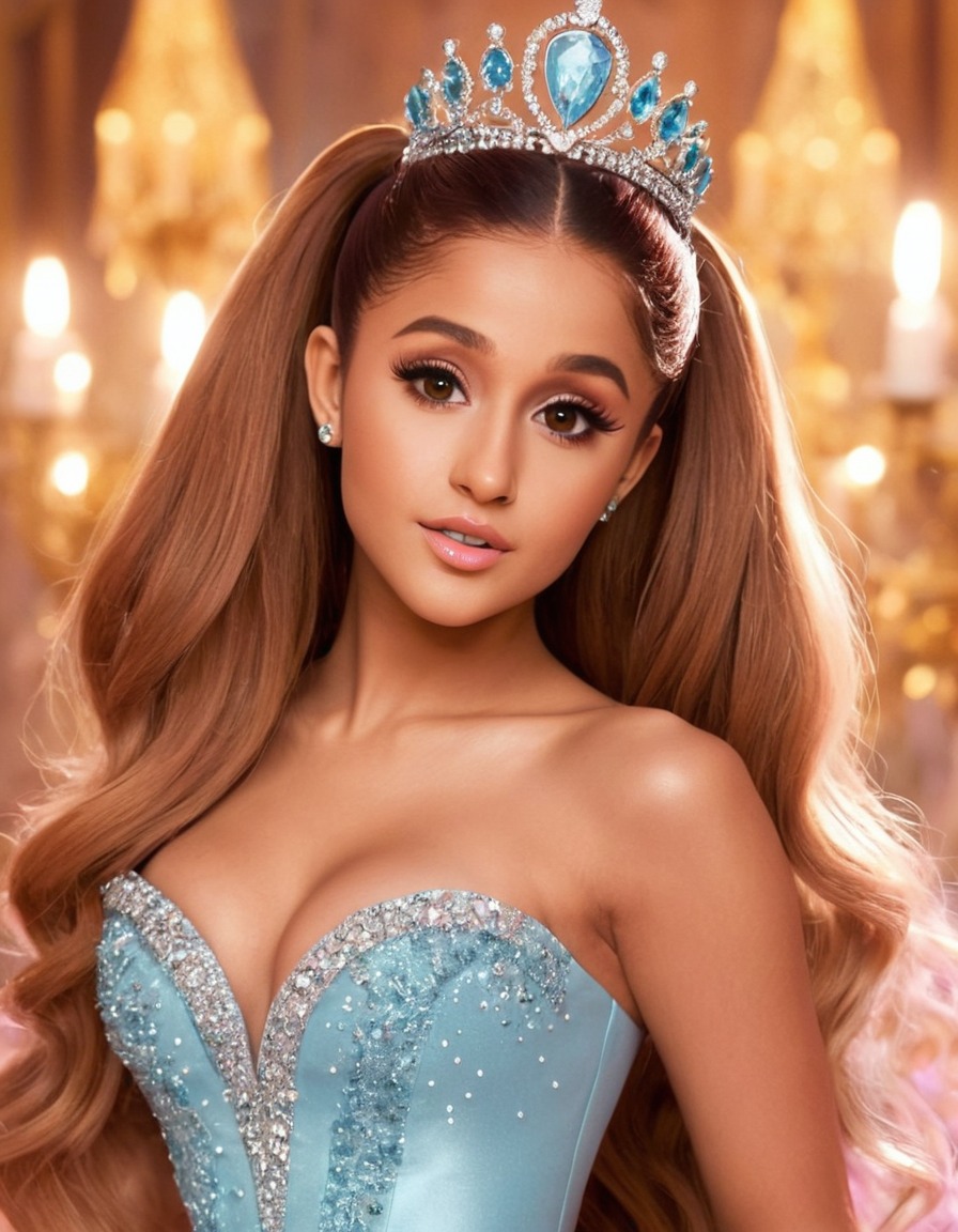 ariana grande, princess, disney, transformation, fairy tale, musician, beauty