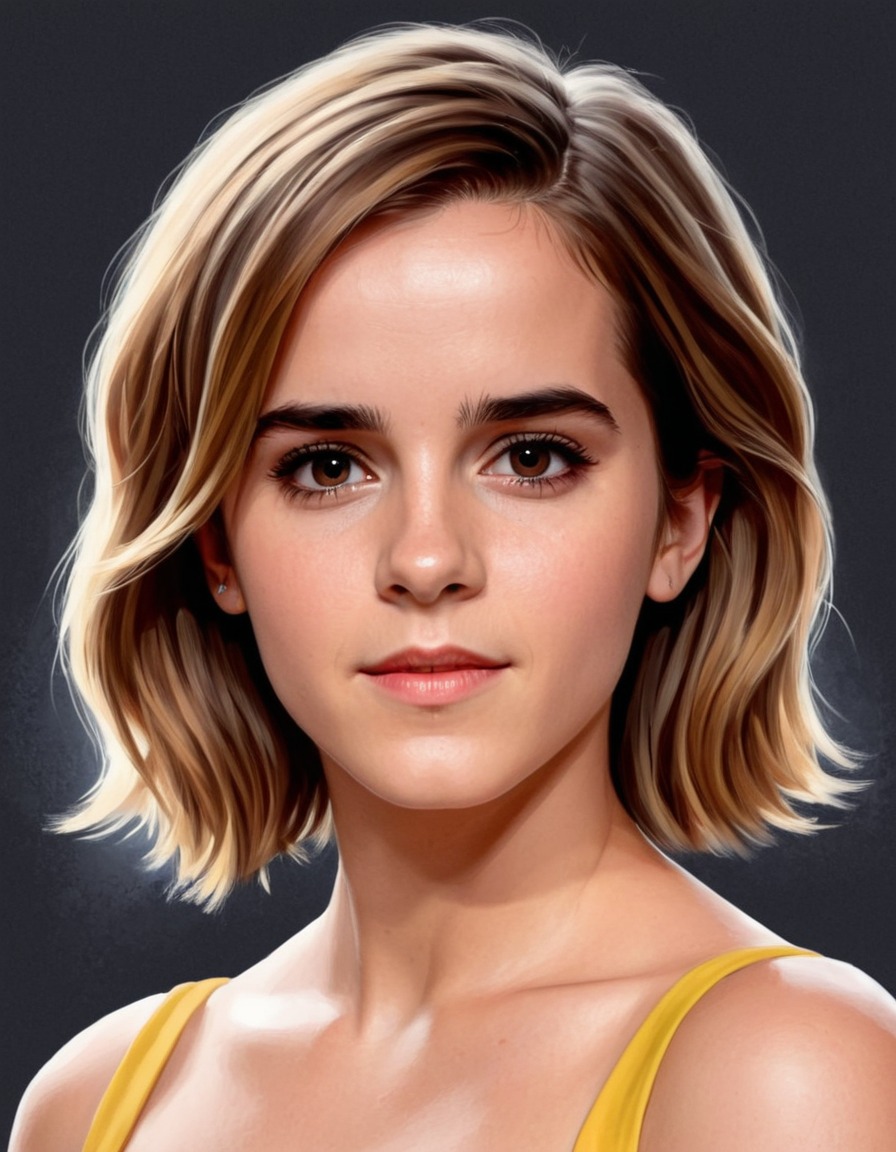 emma watson, actress, celebrity, portrait painting, art, hollywood, feminist