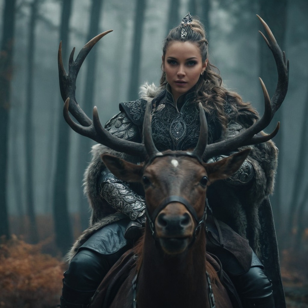 warrior, celtic, elk, fantasy, medieval