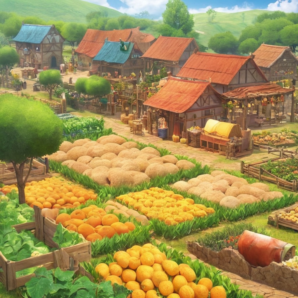 anime, dreamup, digitalart, wallpaper, fanart, pixelart, pokemon, architecture, farm, ai_art