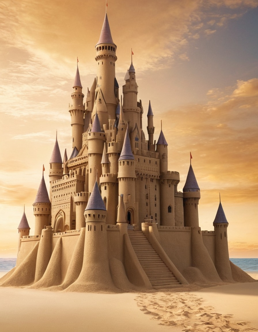 sandcastle, skyscraper, monument, imagination, beach, architecture, creative