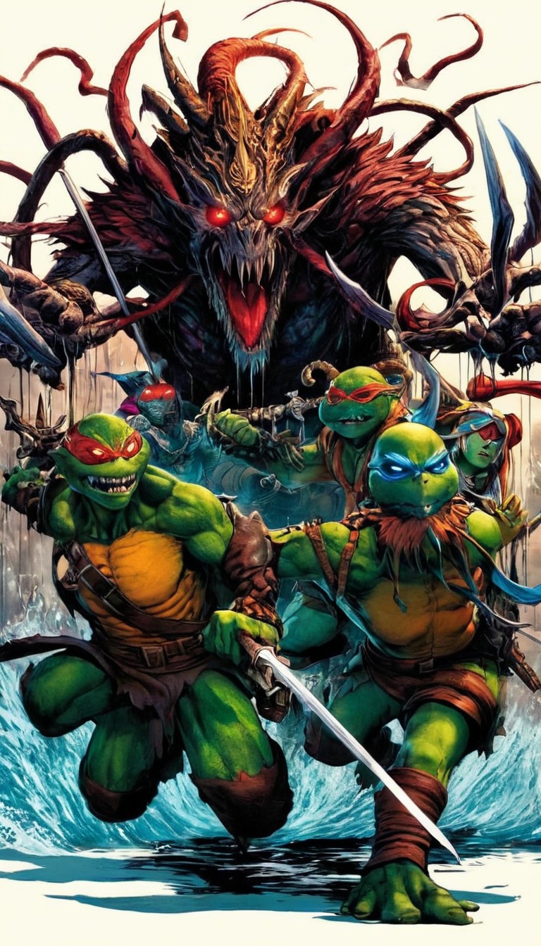 tmnt, digitalart, fanart, horror, characterdesign, videogamefanart, comic, poster, ninja