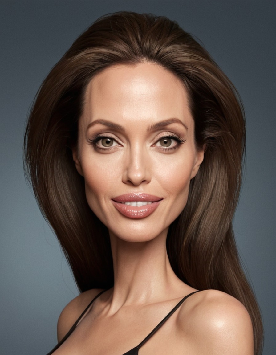 funny, caricature, angelina jolie