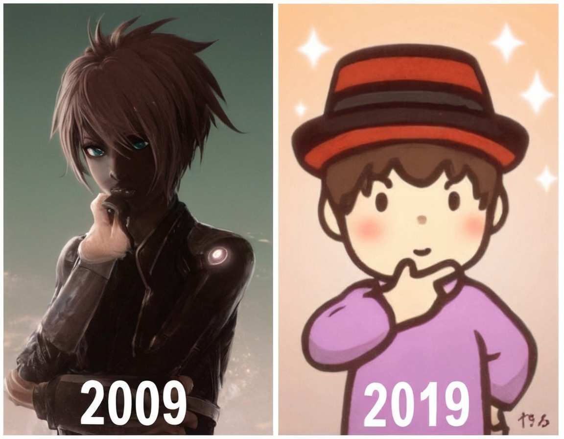 challenge, ryspirit, ryspiritart, 2009vs2019