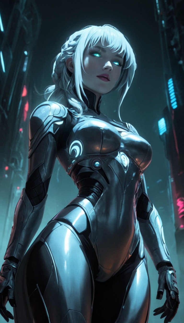 digitalart, characterdesign, cyberpunk, cyborg, animegirl, portrait