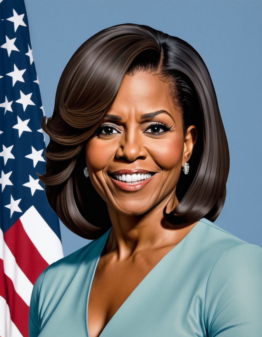 michelle obama, portrait, satire, humor, art, politics