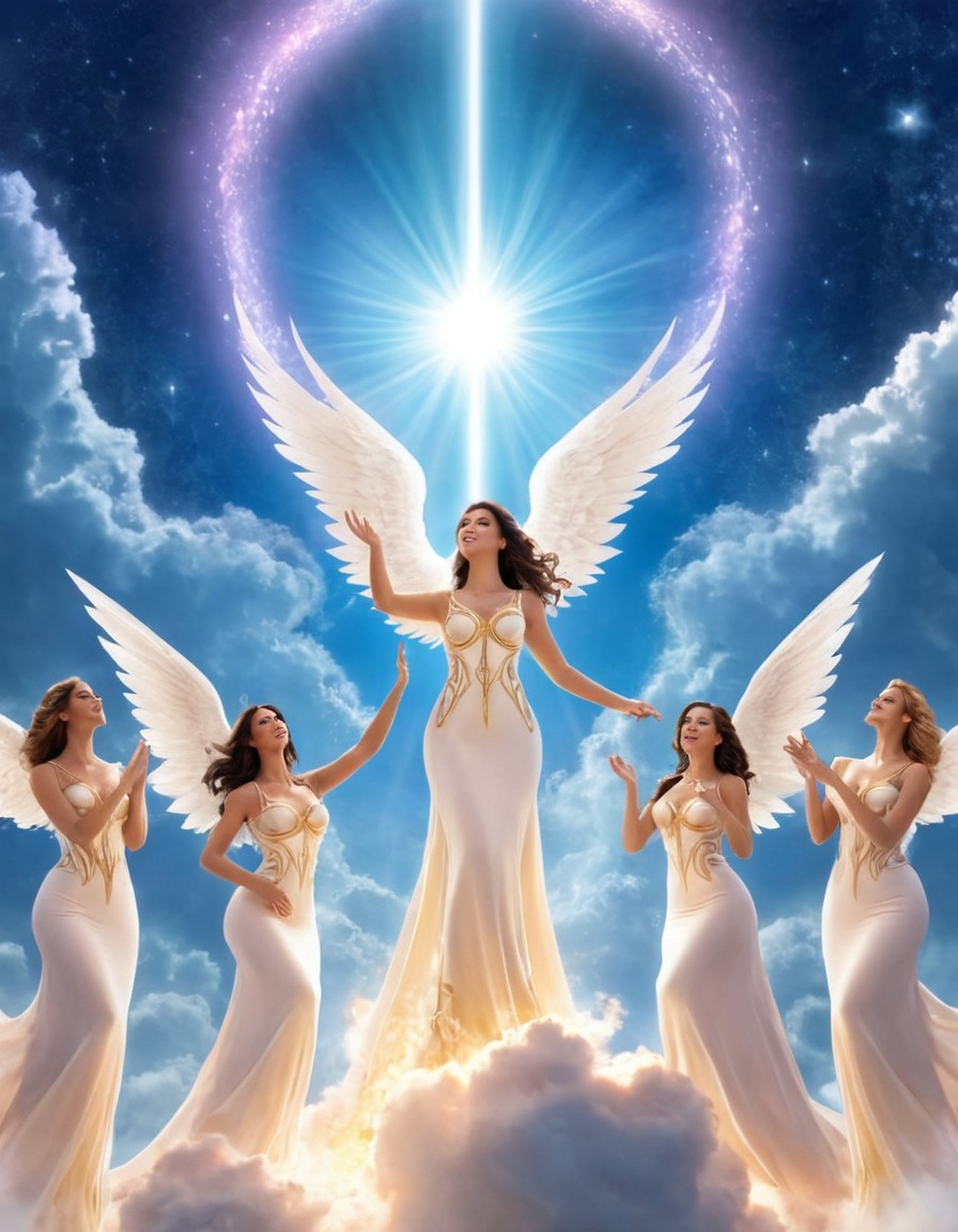 heaven, angels, celestial choir, melodies, music, celestial beings