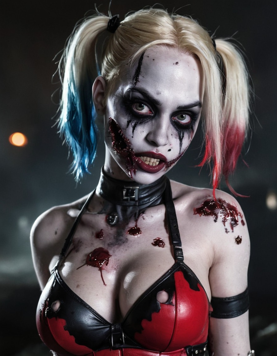 zombie, harley quinn, dc comics, undead, superhero, supernatural, horror