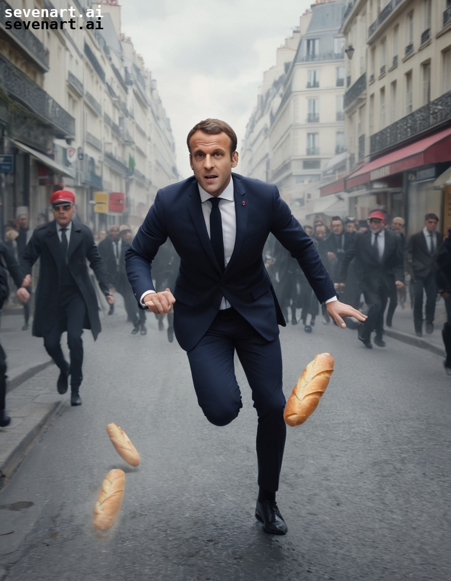 paris, france, emmanuel macron, baguette, funny