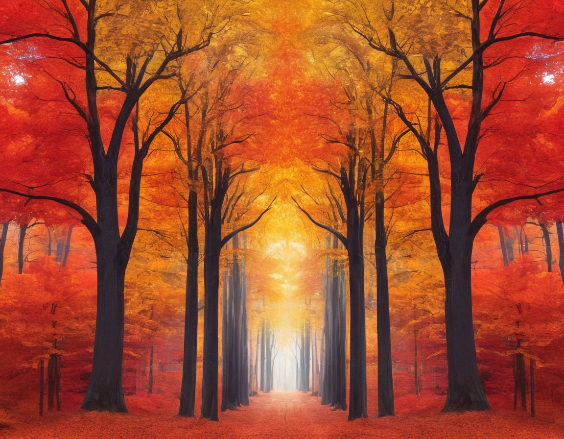 nature, autumn, trees, colorful, enchanted