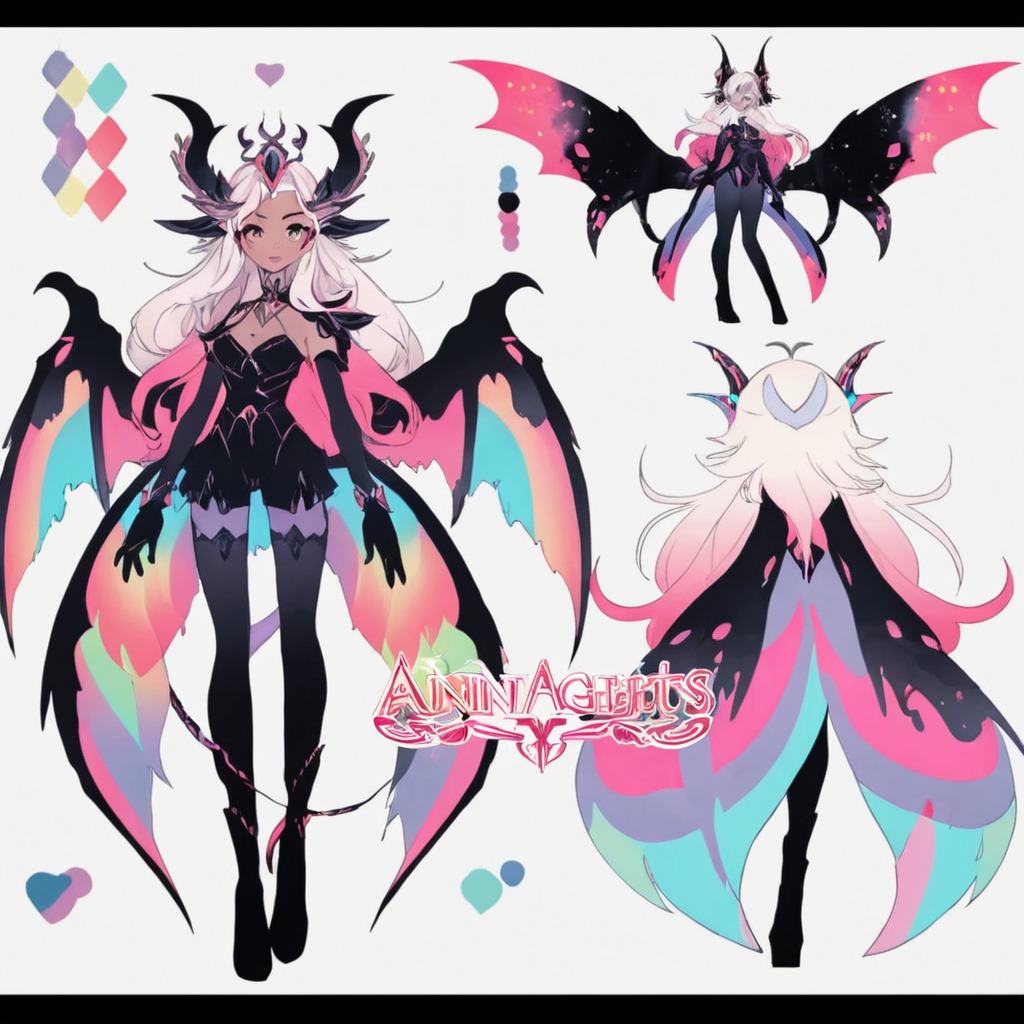 digitalart, closedspecies, sale, referencesheet, adoptableauction, adoptablesopen, adoptable, characterdesign, anime, beautifulgirl, demon, dragon, neon, rainbow, wings, cheapadoptables, pointadoptables, cheapadopts, cheappointadopts, hazbinhotel, hazbinhoteloc, hazbinhoteladopt, hazbinhoteladoptables