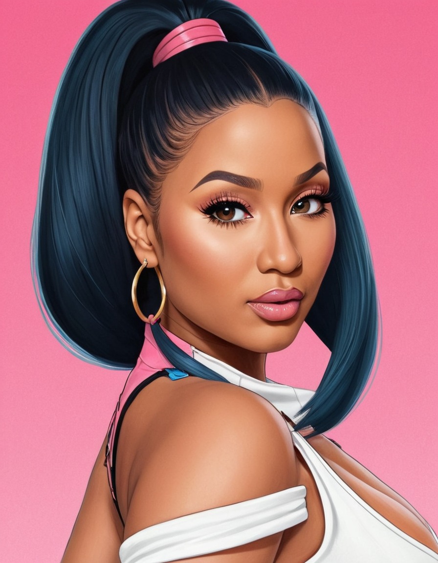 nicki minaj, portrait, art, musician, hip hop, pop culture