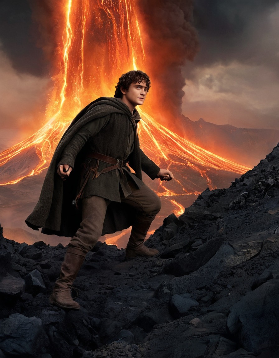 frodo baggins, samwise gamgee, mount doom, the one ring, the lord of the rings, adventure, fantasy, john tolkien, tolkien