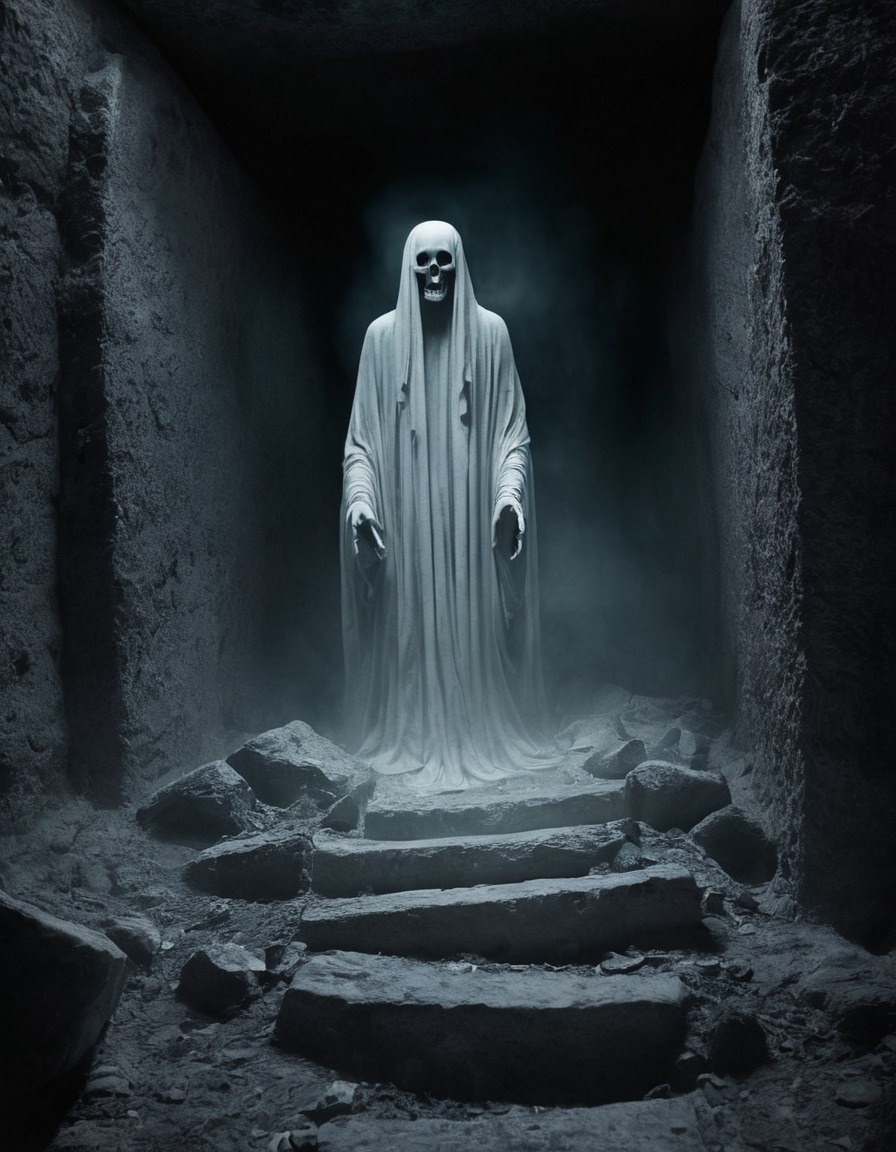 ghost, apparition, ancient, tomb, gothic, underground, dark