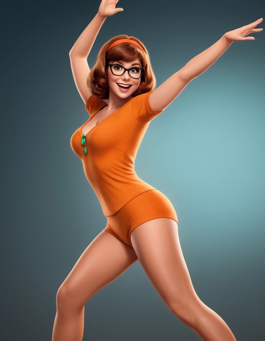 velma dinkley, scooby-doo, cartoon character, reimagined, beauty makeover, smart and stylish, fashion transformation