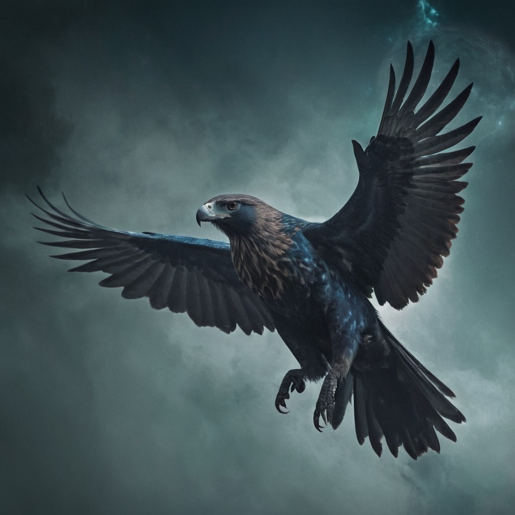 bird, gothic, photomanipulation, flying, ravens