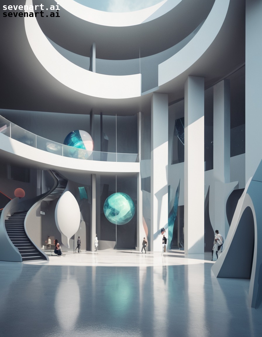 futuristic, museum, geometric, architecture, design