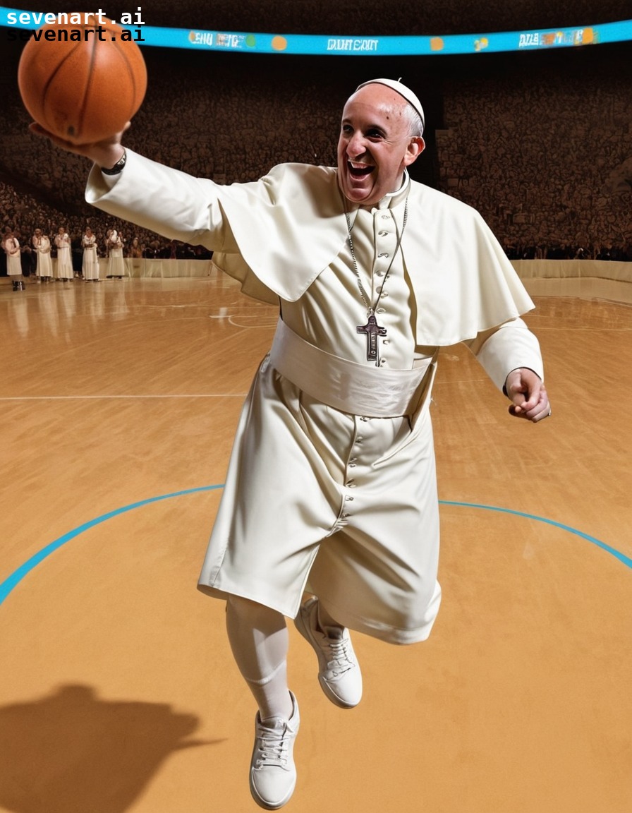 pope francis, basketball, dunking, sports, fun, vatican