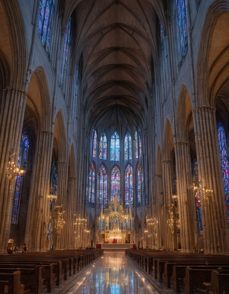 architecture, cathedral, stained glass, religious, gothic