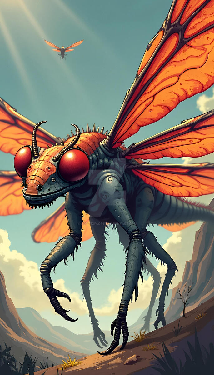 digitalart, fantasyart, monster, creature, insect, horror, flying, fanart, characterdesign, digitalpainting, dailydeviation, dragonfly, dailychallenges