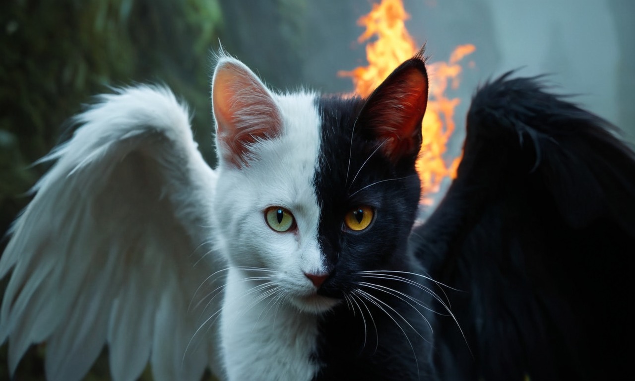 cat, photography, magic, wallpaper, angel, animal, feline, kitty, aiart